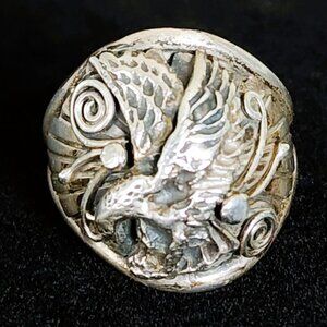 Vintage Authentic Native American Les Holden Navajo Sterling Silver Men's Ring